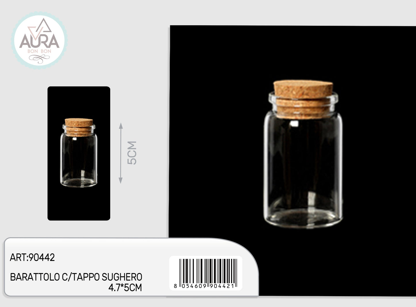 barattolo in vetro con tappo sughero 4,7x5cm