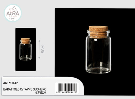 barattolo in vetro con tappo sughero 4,7x5cm
