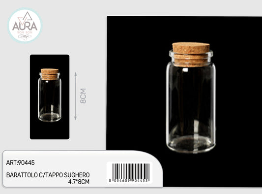 barattolo in vetro con tappo sughero 4,7x8cm
