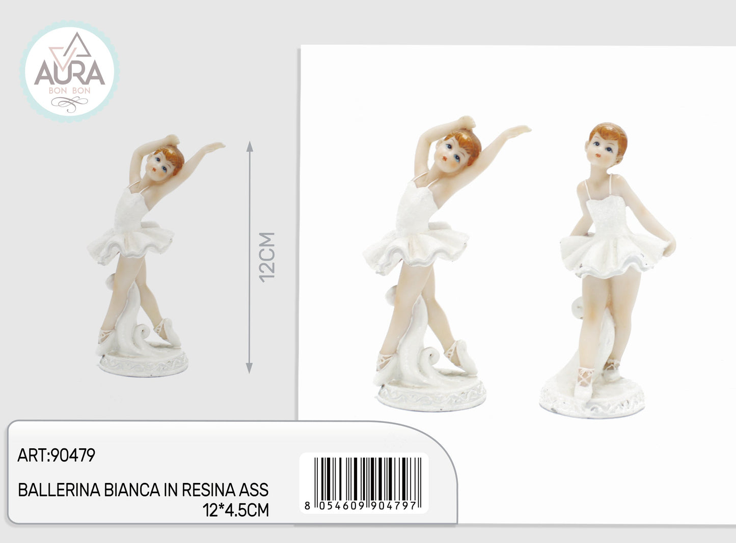 ballerina bianca in resina ass 12x4,5cm