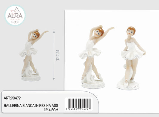 ballerina bianca in resina ass 12x4,5cm