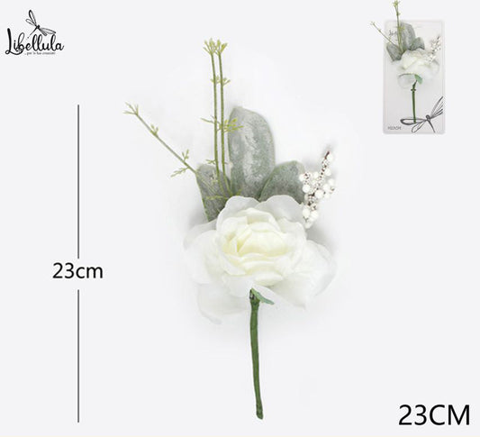 Fiore bianco per decorazioni 23cm h