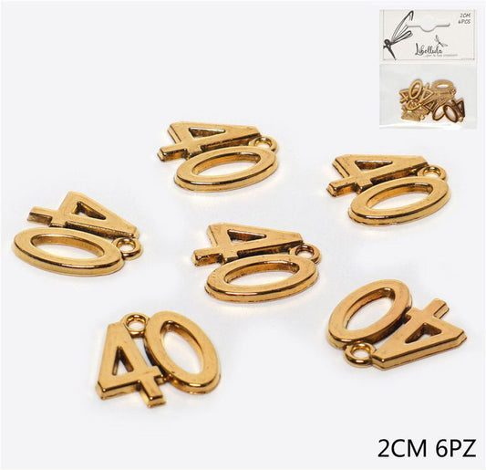 Ciondolo in metallo 40 color oro 2cm 6pz