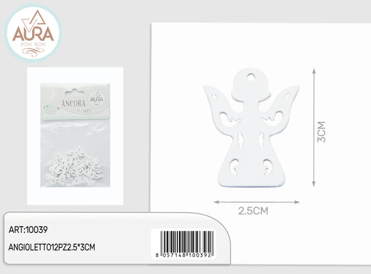 angioletto 12pz 2,5x3cm bianco