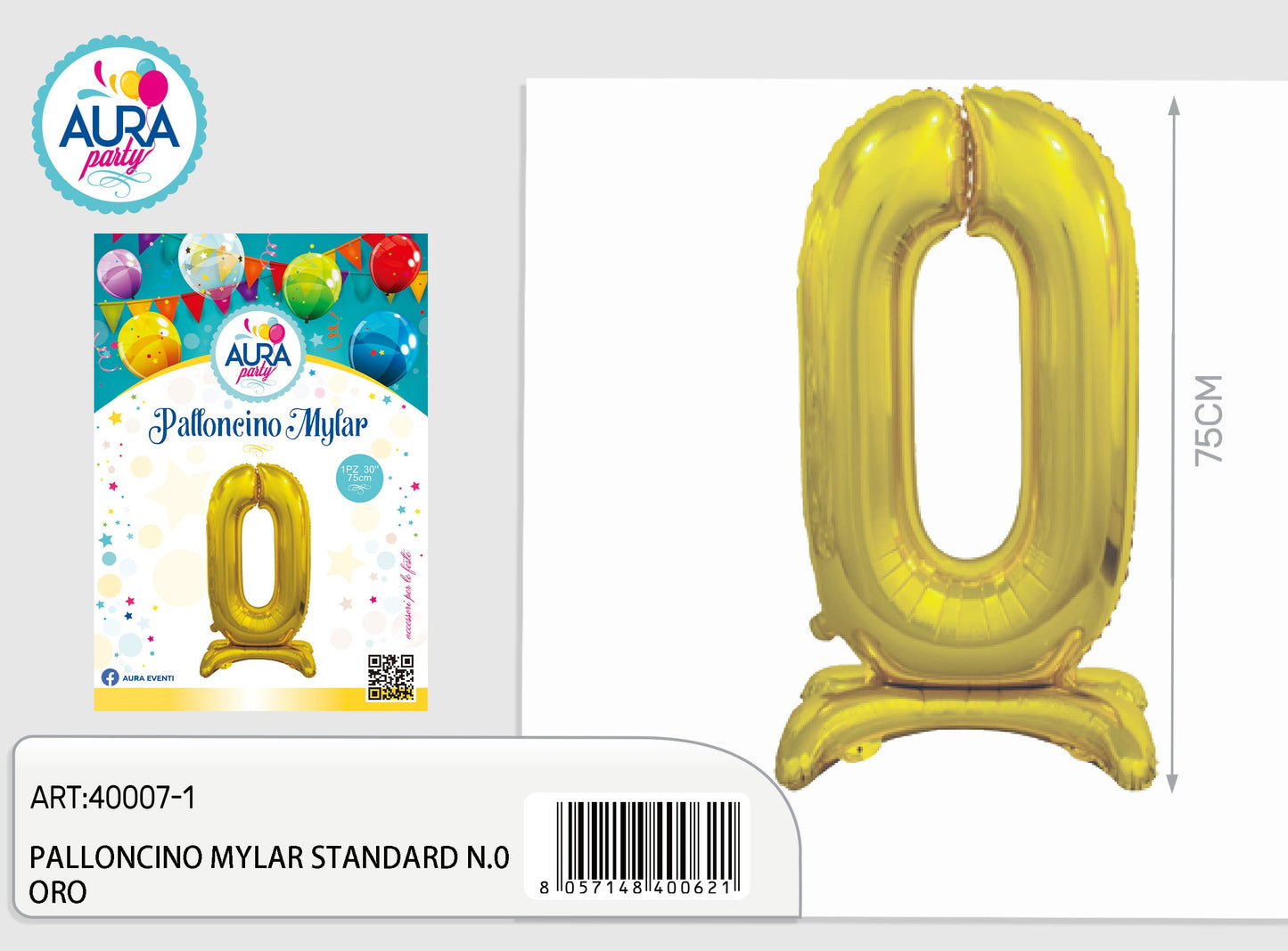 palloncini mylar standard n.0 oro