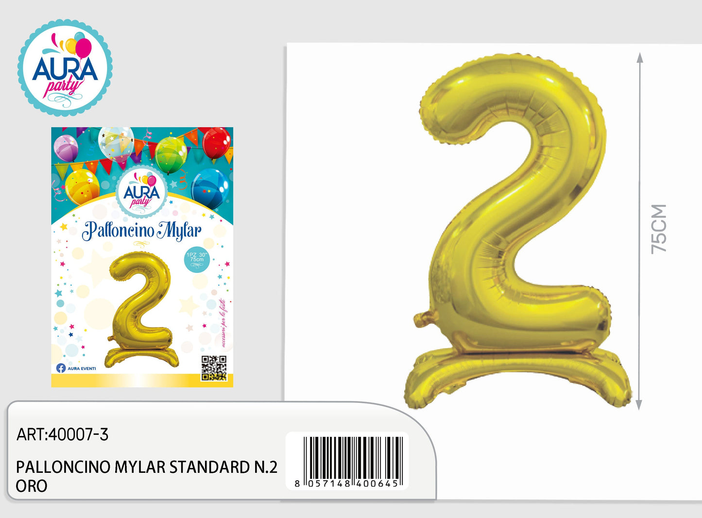 palloncini mylar standard n.2 oro