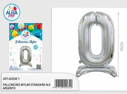 palloncini mylar standard n.0 argento