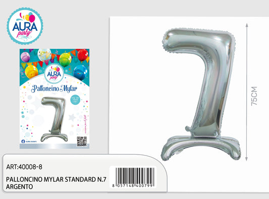 palloncini mylar standard n.7 argento