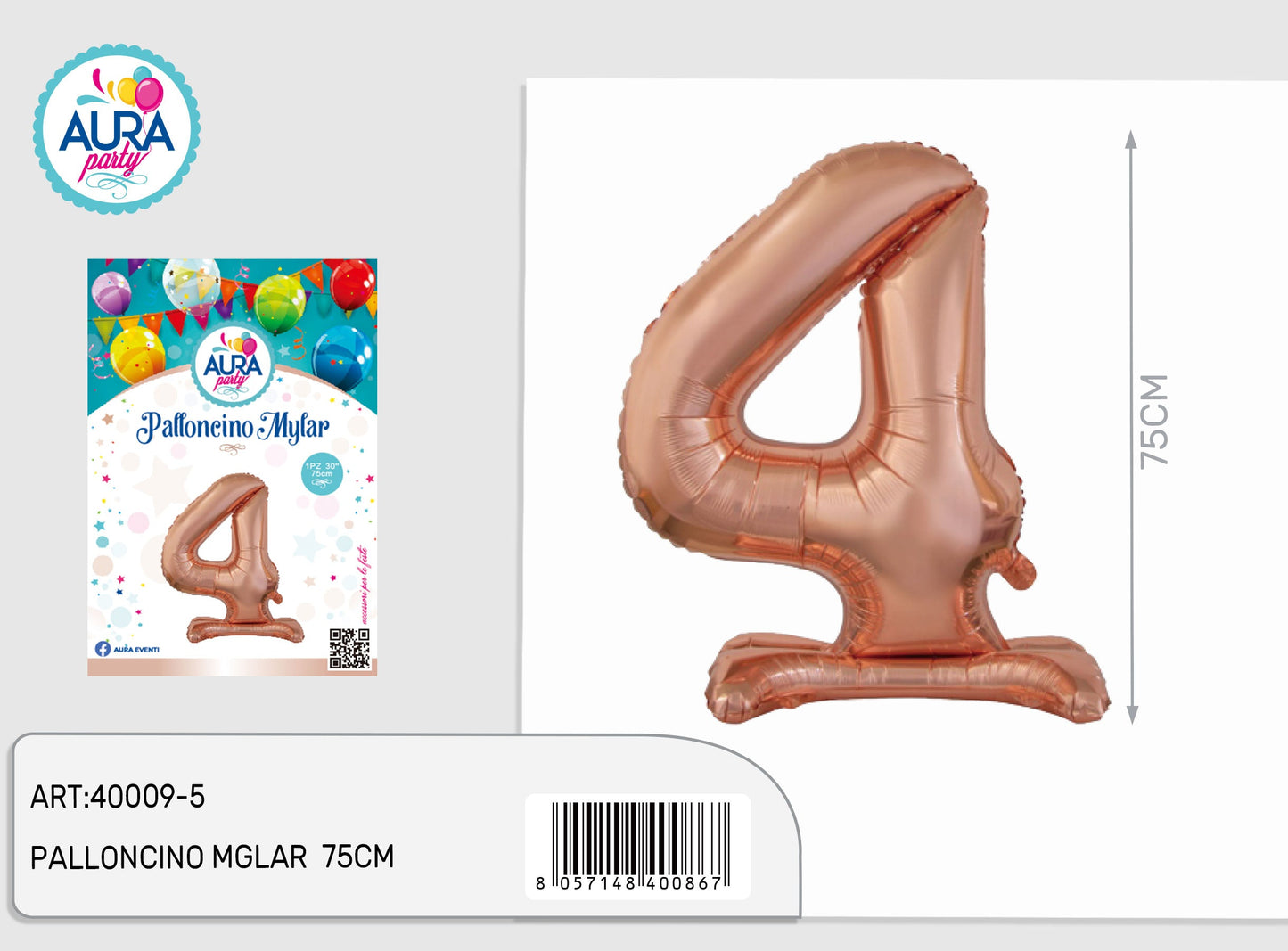 palloncini mylar standard rosagold 4