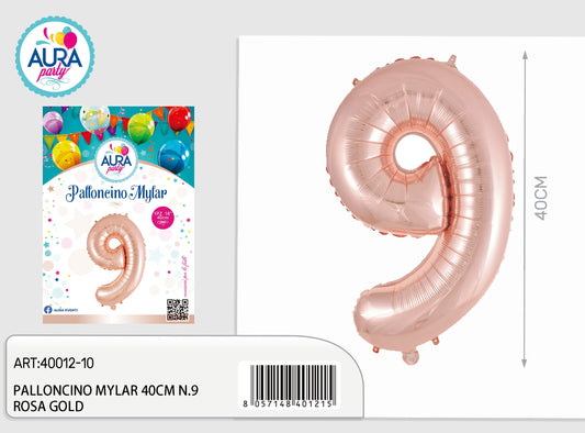 palloncini mylar 18inch n.9 rosa gold