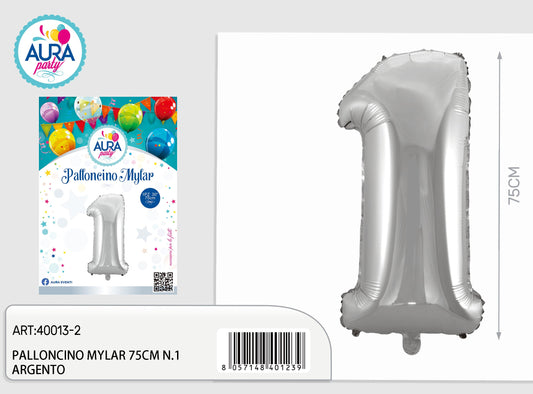palloncini mylar 32inch n.1 argento