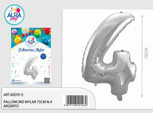 palloncini mylar 32inch n.4 argento