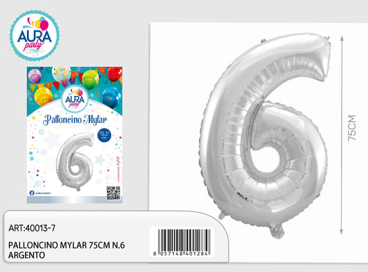 palloncini mylar 32inch n.6 argento