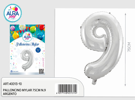 palloncini mylar 32inch n.9 argento