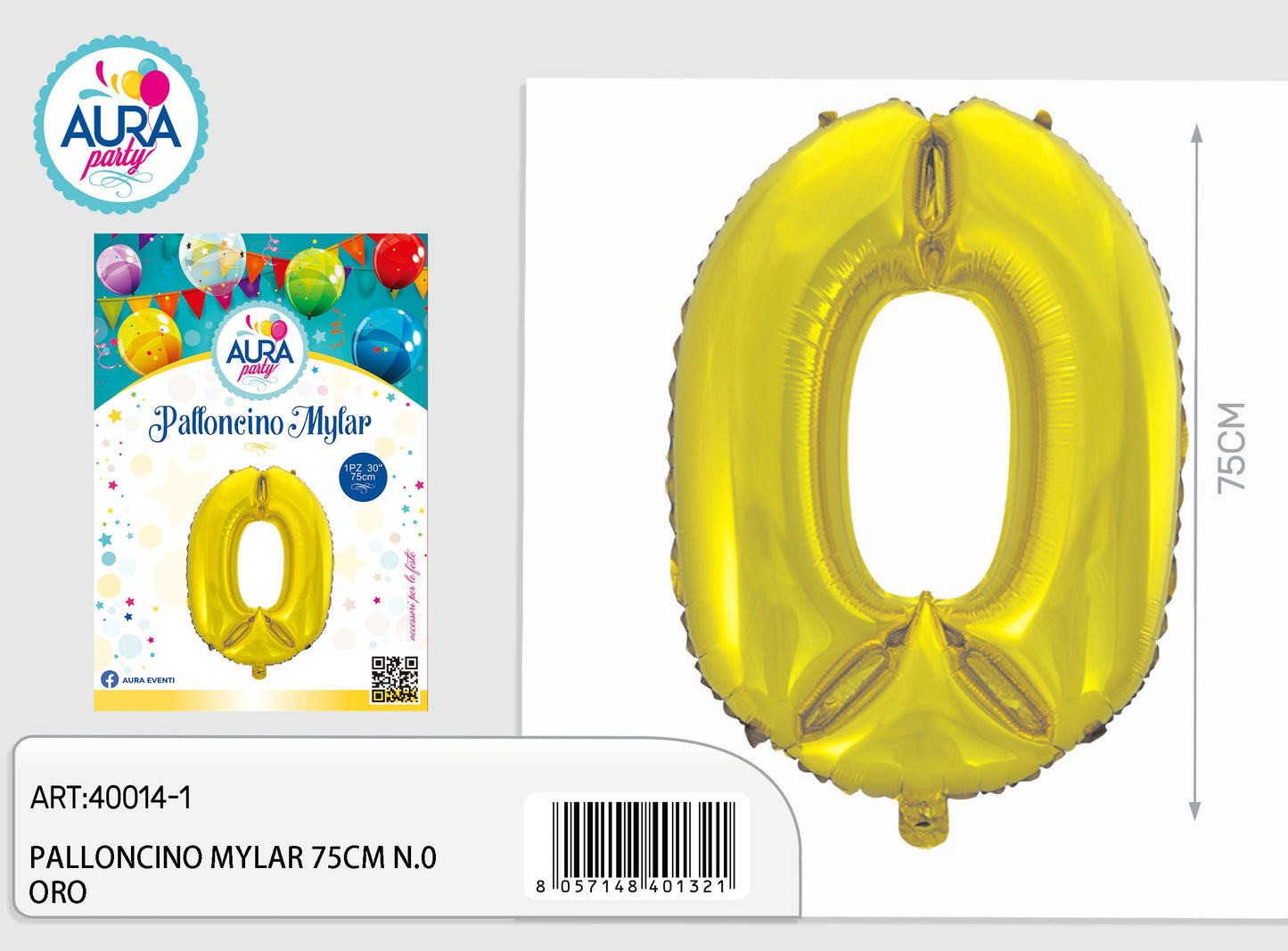 palloncini mylar 32inch n.0 oro