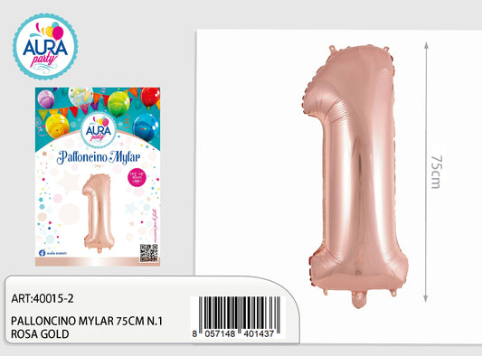 palloncini mylar 32inch n.1 rosa gold