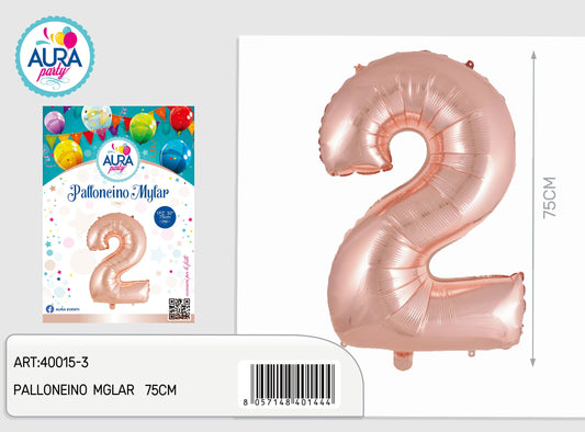 palloncini mylar 32inch n.2 rosa gold