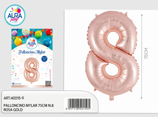 palloncini mylar 32inch n.8 rosa gold