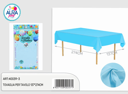 Tovaglia per tavolo 137x274cm celeste