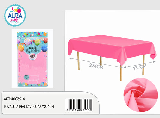 Tovaglia per tavolo 137x274cm rosa