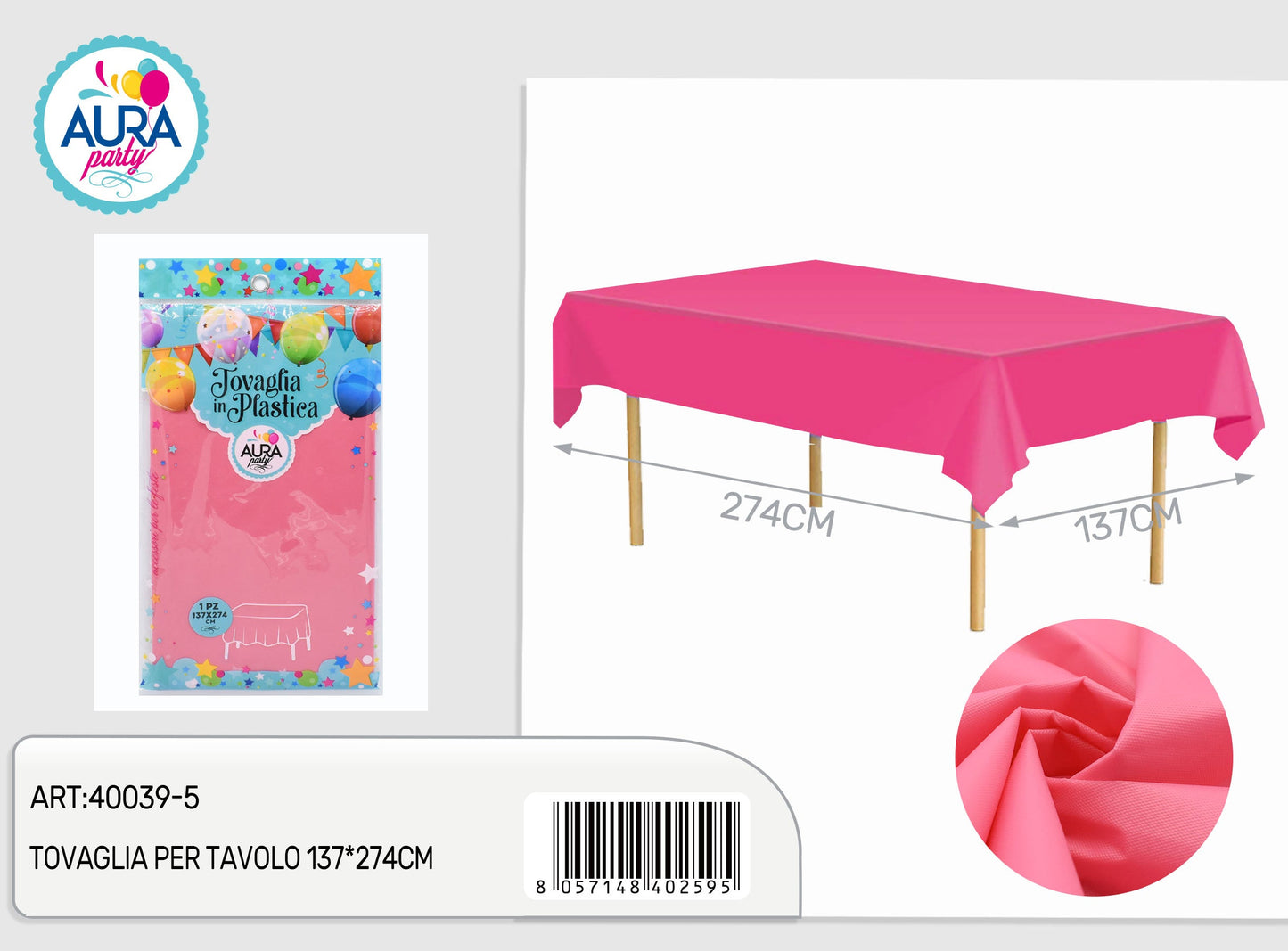 Tovaglia per tavolo 137x274cm fucsia