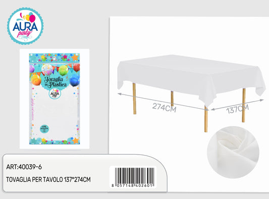 Tovaglia per tavolo 137x274cm bianco