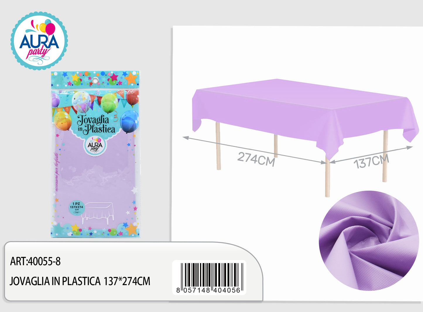 Tovaglia per tavolo 137x274cm lilla