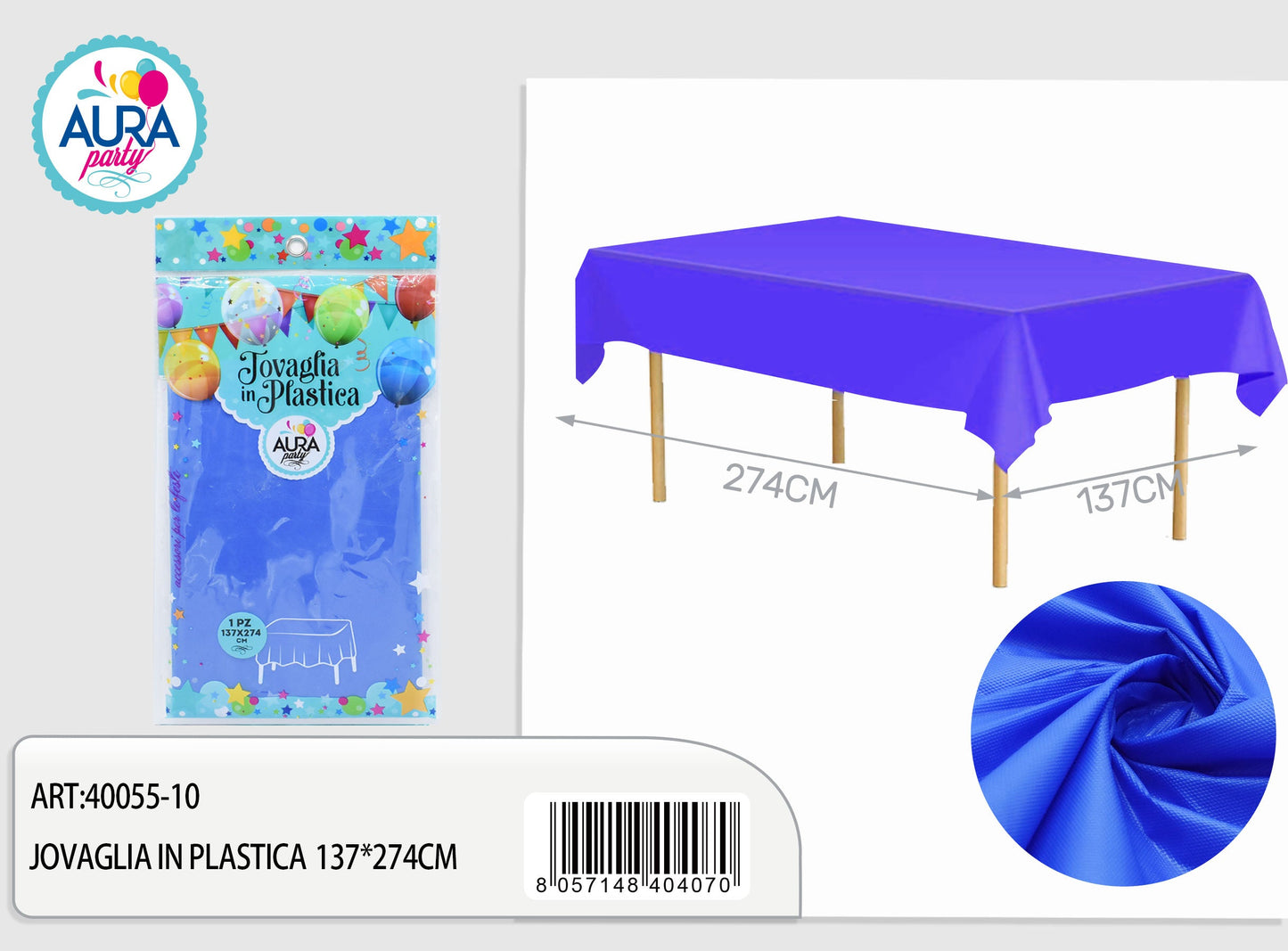 Tovaglia per tavolo 137x274cm blu