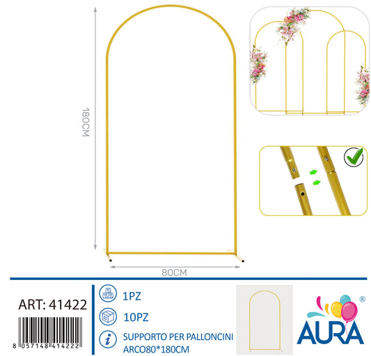 Supporto per palloncini arco 80x180cm oro