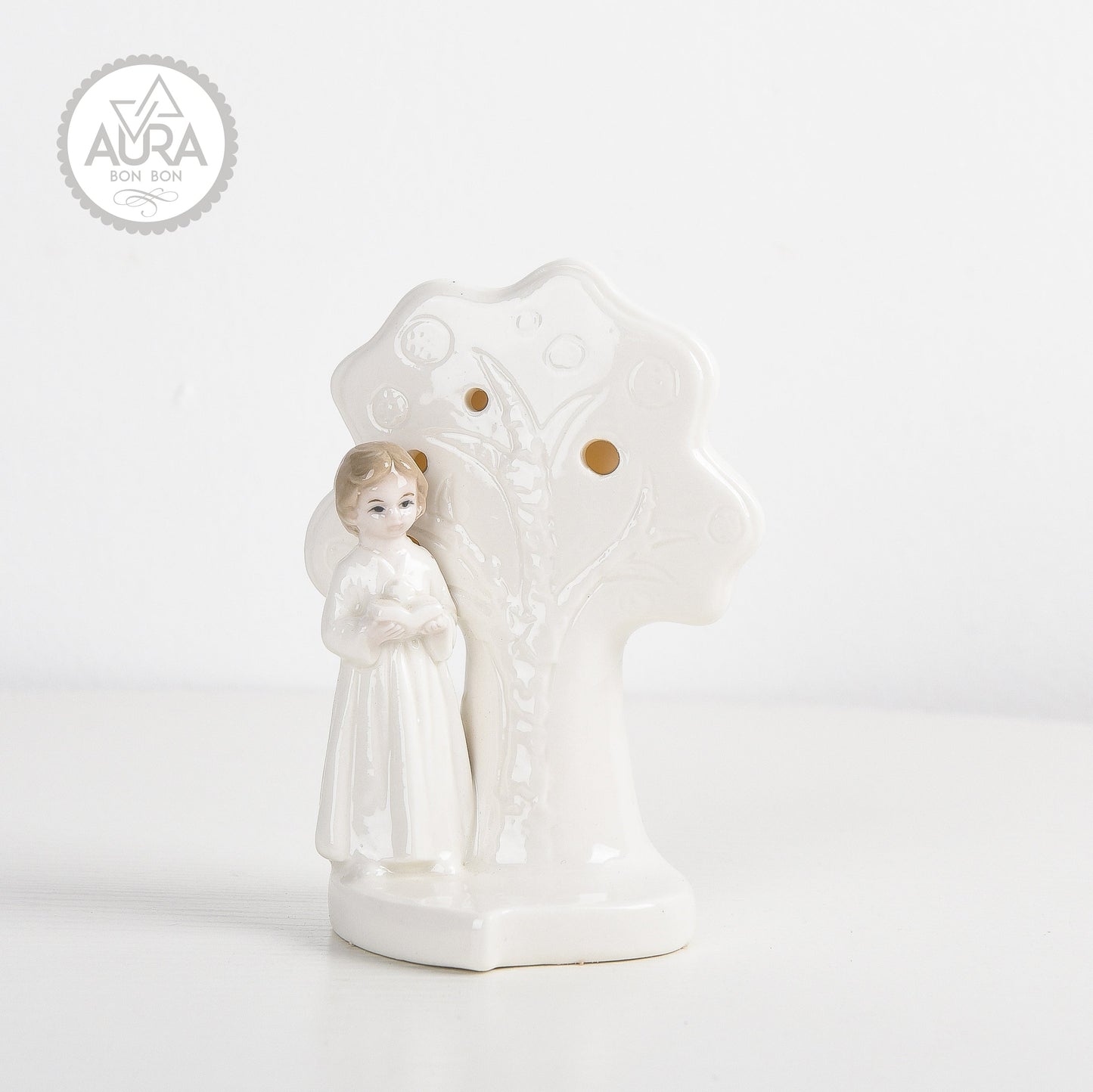 Albero vita bimbo comunione con luce 9x7x12cm