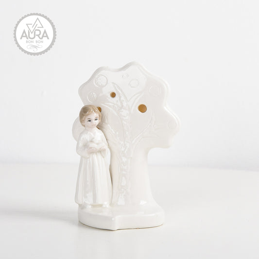 Albero vita bimbo comunione con luce 9x7x12cm
