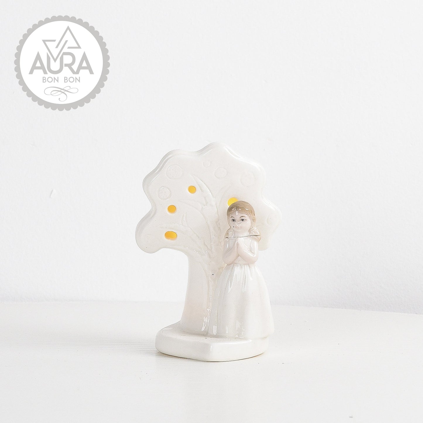 Albero vita bimba comunione con luce 9x7x12cm