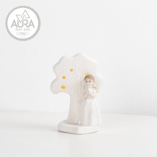 Albero vita bimba comunione con luce 9x7x12cm