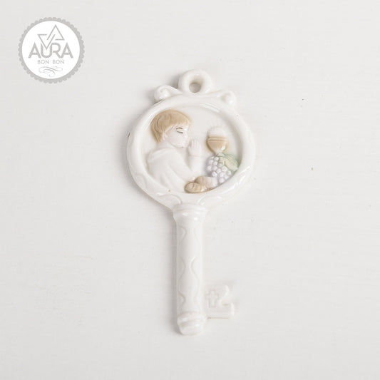 Bomboniera chiave bimbo comunione 12,3x5,5x0,5cm
