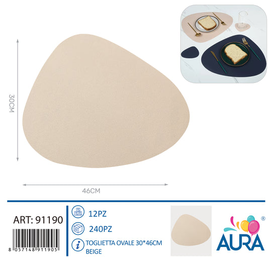 Tovaglietta ovale 30x46cm beige