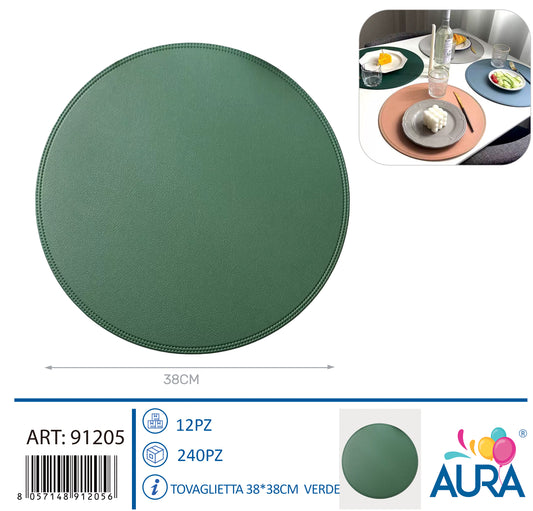 Tovaglietta tonda 38x38cm verde