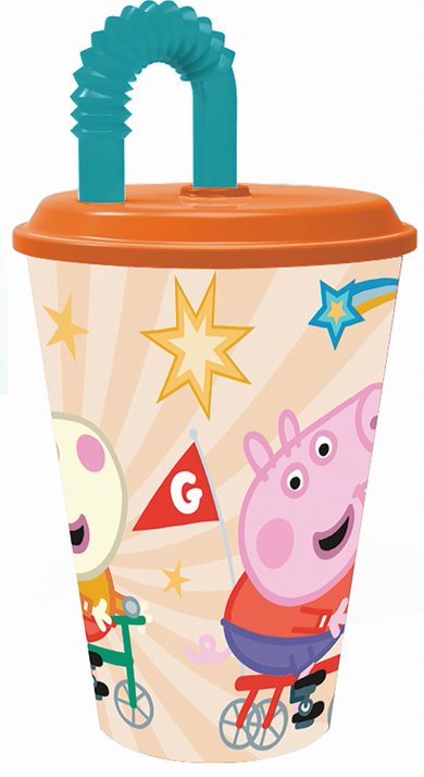 Bicchiere con cannuccia 430 ml Peppa Pig Kindness Counts