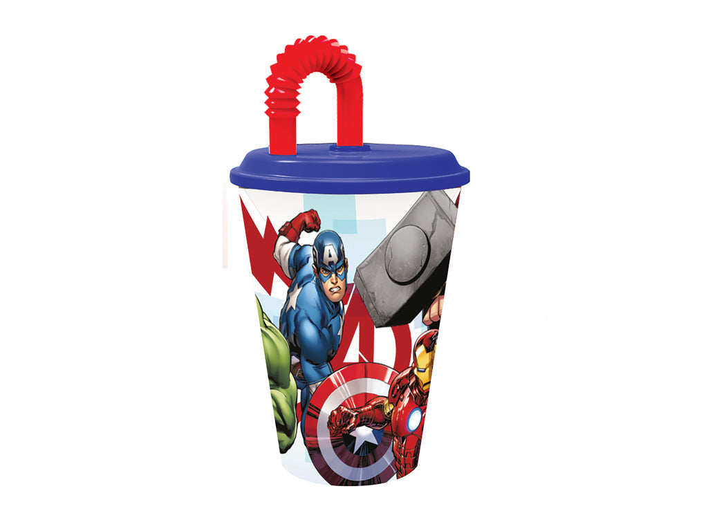 Avengers Bicchiere con cannuccia ml.430