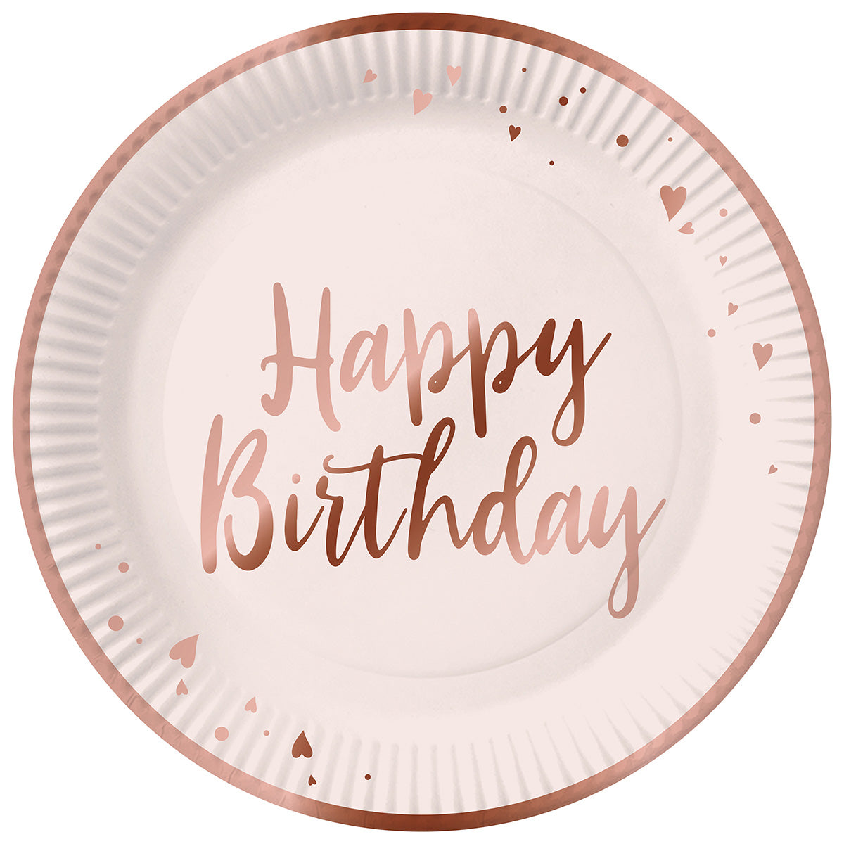 8 piatti happy birthday rosa 23cm