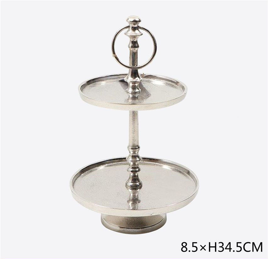 Alzatina in metallo a due piani