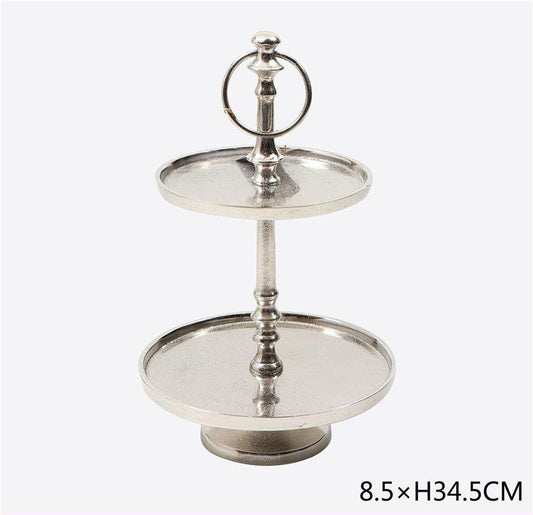 Alzatina in metallo a due piani