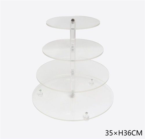 Alzatina in plastica trasparente a 4 piani 35x36cm