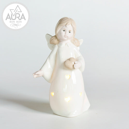 Angelo in porcellana con luce