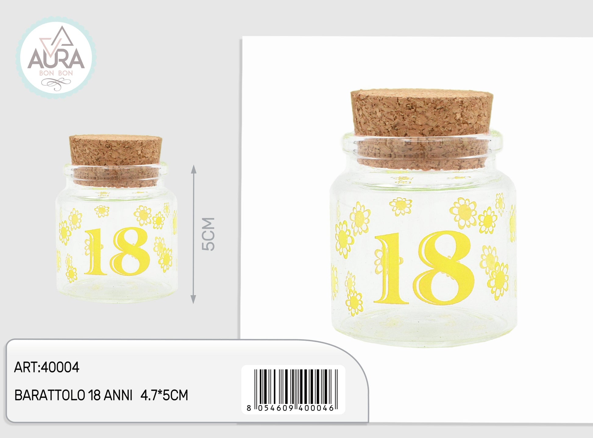 Barattolino 18 anni giallo