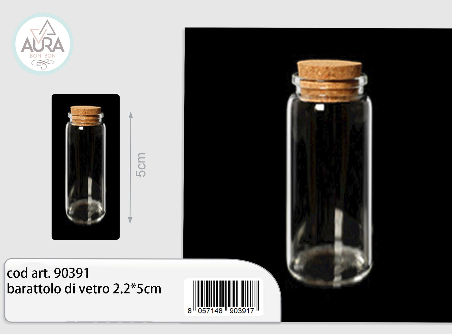 Barattolo di vetro 2,2x5cm