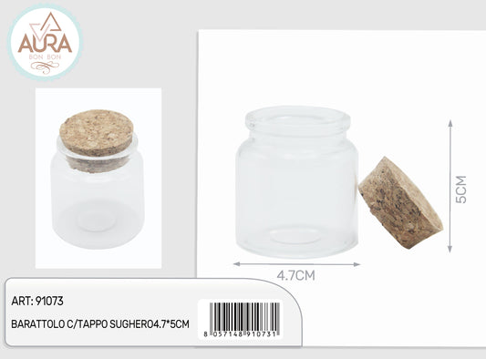 Barattolo in vetro con tappo di sughero 4,7x5cm
