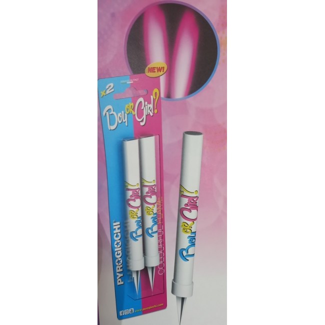 2 candelotti gender reveal rosa