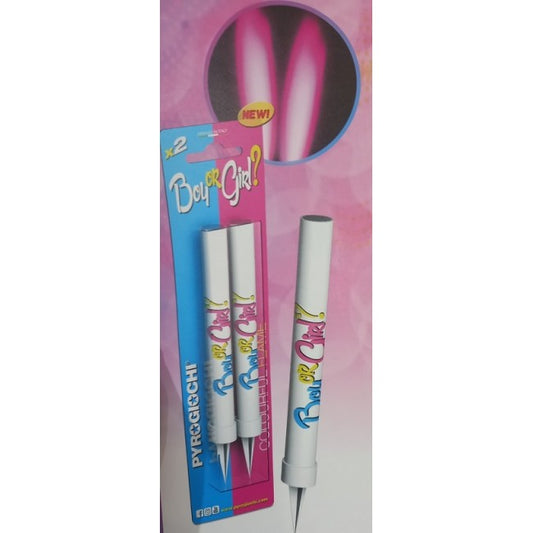 2 candelotti gender reveal rosa