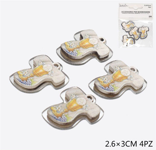 Ciondolo crocifisso Prima Comunione 2,6x3cm 4pz