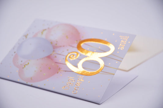 Biglietto di auguri per 60 anni con foil rosa gold